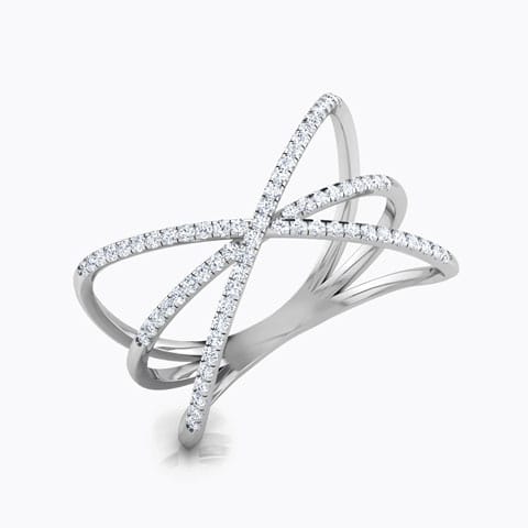 Bow Criss Cross Diamond Ring Diamond Rings 18 Karat White Gold Bow Criss Cross Diamond Ring