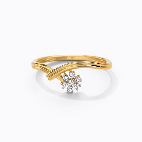 Floral Hold Diamond Ring Diamond Rings 18 Karat Yellow Gold Floral Hold Diamond Ring