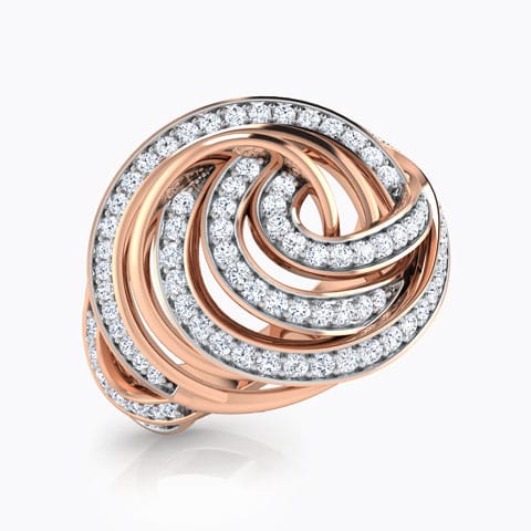 Swirl Fashion Diamond Ring Diamond Rings 18 Karat Rose Gold Swirl Fashion Diamond Ring