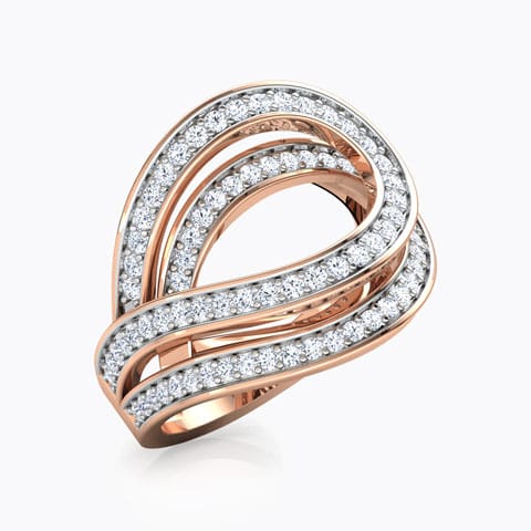 Loop Fashion Diamond Ring Diamond Rings 18 Karat Rose Gold Loop Fashion Diamond Ring