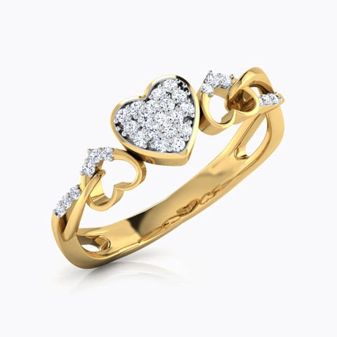Ace of Hearts Diamond Ring Diamond Rings 18 Karat Yellow Gold Ace of Hearts Diamond Ring