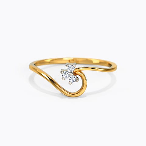 Tri Stone Diamond Ring Diamond Rings 18 Karat Yellow Gold Tri Stone Diamond Ring