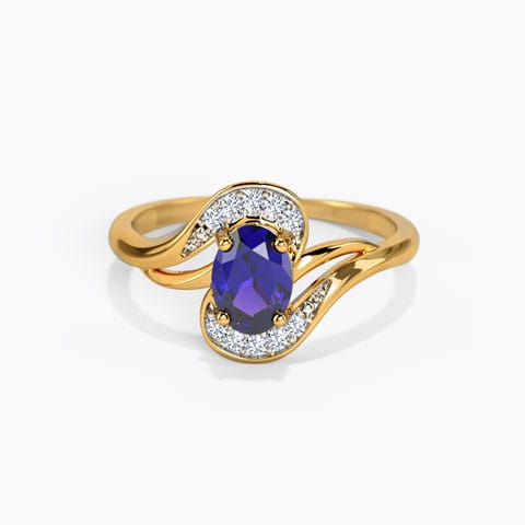 Detour Diamond Ring Diamond,Gemstone Rings 18 Karat Yellow Gold Detour Diamond Ring