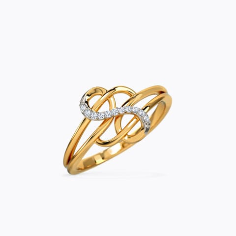 Deviant Twine Diamond Ring Diamond Rings 18 Karat Yellow Gold Deviant Twine Diamond Ring