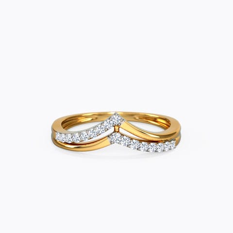 Classic Duo V Diamond Ring Diamond Rings 18 Karat Yellow Gold Classic Duo V Diamond Ring