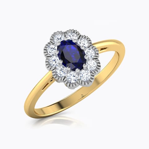 Dazzle Cluster Diamond Ring Diamond,Gemstone Rings 18 Karat Yellow Gold Dazzle Cluster Diamond Ring