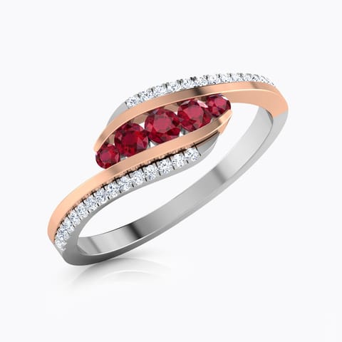 Graceful Tri Line Diamond Ring Diamond,Gemstone Rings 18 Karat White Gold Graceful Tri Line Diamond Ring