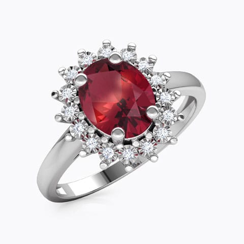 Sparkling Miracle Plate Diamond Ring Diamond,Gemstone Rings 14 Karat White Gold Sparkling Miracle Plate Diamond Ring