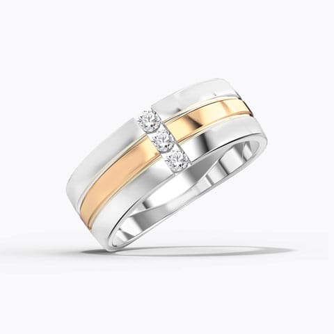 Scott Grooved Diamond Band Diamond Rings 14 Karat Rose Gold Scott Grooved Diamond Band