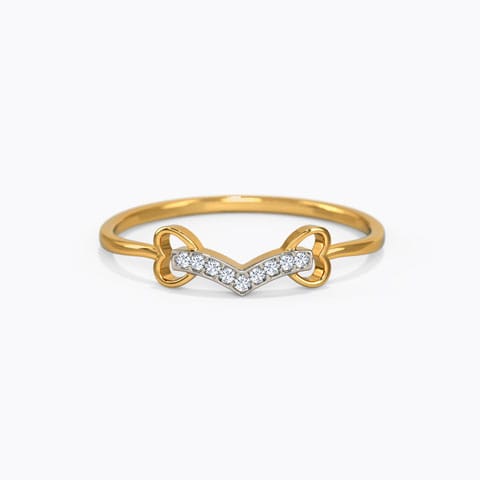 Victory Heart Diamond Ring Diamond Rings 18 Karat Yellow Gold Victory Heart Diamond Ring