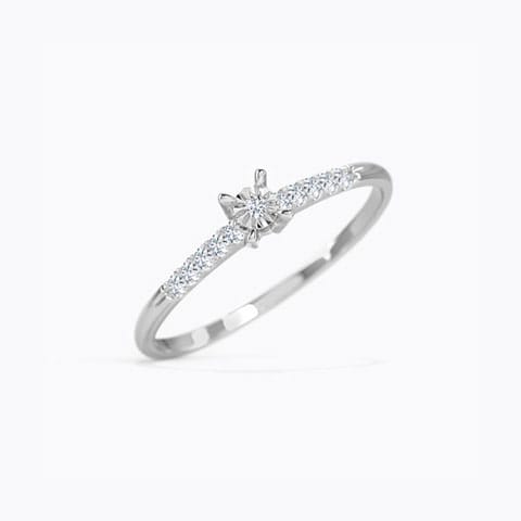 Solo Miracle Plate Diamond Ring Diamond Rings 14 Karat White Gold Solo Miracle Plate Diamond Ring
