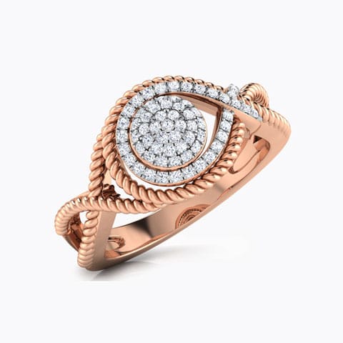 Infinity Cluster Diamond Ring Diamond Rings 18 Karat Rose Gold Infinity Cluster Diamond Ring