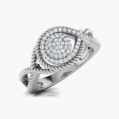Infinity Cluster Diamond Ring Diamond Rings 18 Karat White Gold Infinity Cluster Diamond Ring
