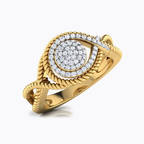 Infinity Cluster Diamond Ring Diamond Rings 18 Karat Yellow Gold Infinity Cluster Diamond Ring