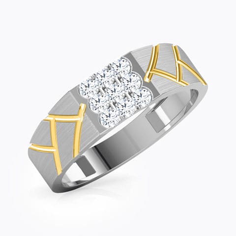 Victor Diamond Ring For Men Diamond Rings 18 Karat White Gold Victor Diamond Ring For Men
