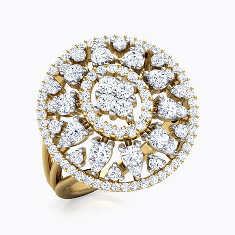 Overt Broad Diamond Ring Diamond Rings 14 Karat Yellow Gold Overt Broad Diamond Ring