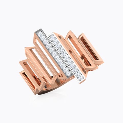 Eros Graduating Zigzag Diamond Ring Diamond Rings 18 Karat Rose Gold Eros Graduating Zigzag Diamond Ring