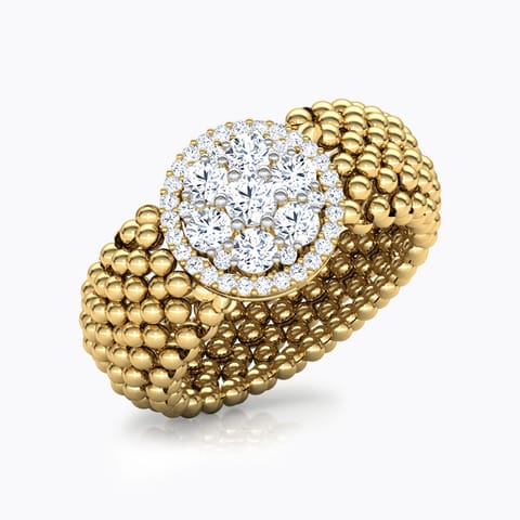 Orb Granular Diamond Ring Diamond Rings 18 Karat Yellow Gold Orb Granular Diamond Ring