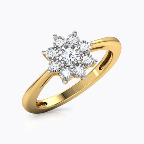 Bunch Miracle Plate Diamond Ring Diamond Rings 18 Karat Yellow Gold Bunch Miracle Plate Diamond Ring