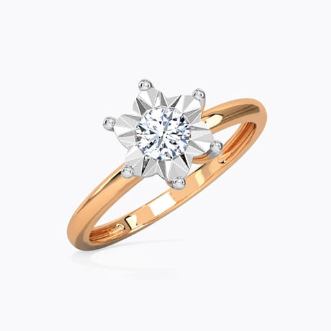 Floret Miracle Plate Diamond Ring Diamond Rings 18 Karat Rose Gold Floret Miracle Plate Diamond Ring