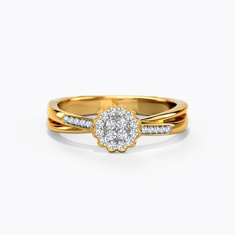 Twine Floret Diamond Ring Diamond Rings 18 Karat Yellow Gold Twine Floret Diamond Ring