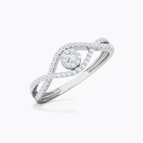 Twine Cluster Diamond Ring Diamond Rings 14 Karat White Gold Twine Cluster Diamond Ring