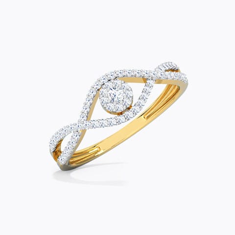 Twine Cluster Diamond Ring Diamond Rings 18 Karat Yellow Gold Twine Cluster Diamond Ring
