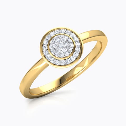 Convex Cluster Diamond Ring Diamond Rings 18 Karat Yellow Gold Convex Cluster Diamond Ring