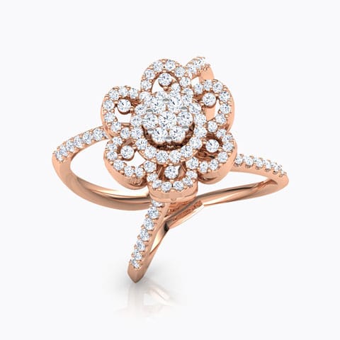 Blossom Wide Diamond Ring Diamond Rings 14 Karat Rose Gold Blossom Wide Diamond Ring
