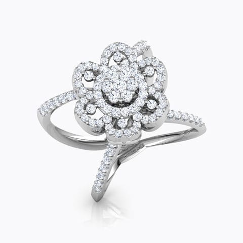 Blossom Wide Diamond Ring Diamond Rings 14 Karat White Gold Blossom Wide Diamond Ring