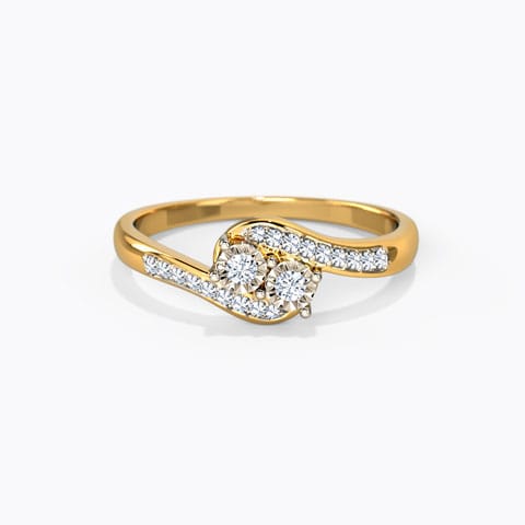 Wave Miracle Plate Diamond Ring Diamond Rings 18 Karat Yellow Gold Wave Miracle Plate Diamond Ring