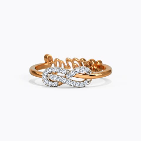 Forever Infinity Diamond Ring Diamond Rings 14 Karat Rose Gold Forever Infinity Diamond Ring