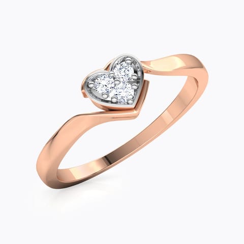 Sparkling Heart Promise Diamond Ring Diamond Rings 18 Karat Rose Gold Sparkling Heart Promise Diamond Ring