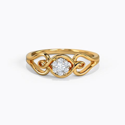 Shimmering Cluster Promise Diamond Ring Diamond Rings 18 Karat Yellow Gold Shimmering Cluster Promise Diamond Ring
