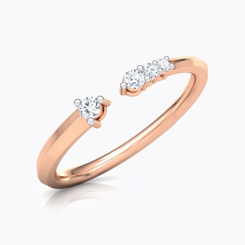 Linear Stackable Diamond Ring Diamond Rings 18 Karat Rose Gold Linear Stackable Diamond Ring