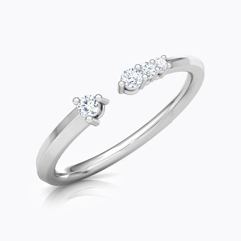 Linear Stackable Diamond Ring Diamond Rings 14 Karat White Gold Linear Stackable Diamond Ring