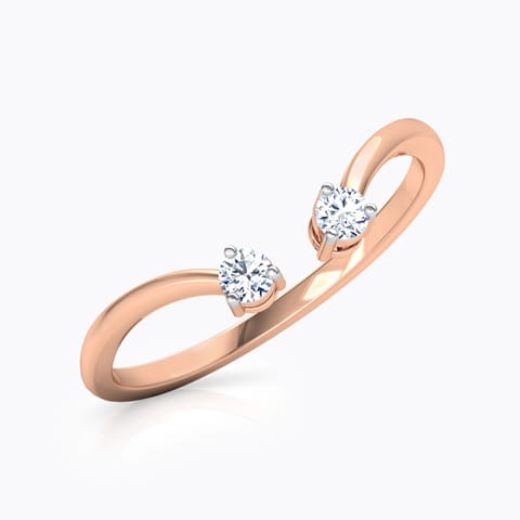 Arc Stackable Diamond Ring Diamond Rings 18 Karat Rose Gold Arc Stackable Diamond Ring