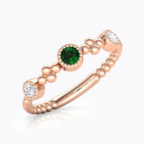Droplets Stackable Diamond Ring Diamond,Gemstone Rings 18 Karat Rose Gold Droplets Stackable Diamond Ring
