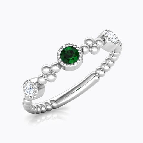 Droplets Stackable Diamond Ring Diamond,Gemstone Rings 18 Karat White Gold Droplets Stackable Diamond Ring