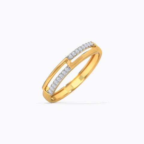 Sleek Diamond Band Diamond Rings 18 Karat Yellow Gold Sleek Diamond Band