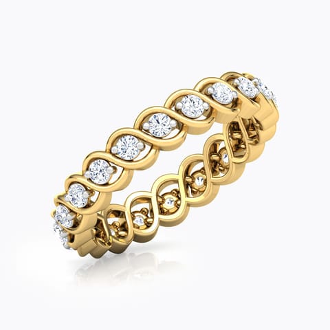 Wave Eternity Diamond Ring Diamond Rings 18 Karat Yellow Gold Wave Eternity Diamond Ring