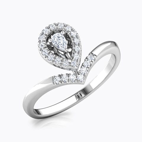 Glowing Drop Promise Diamond Ring Diamond Rings 18 Karat White Gold Glowing Drop Promise Diamond Ring