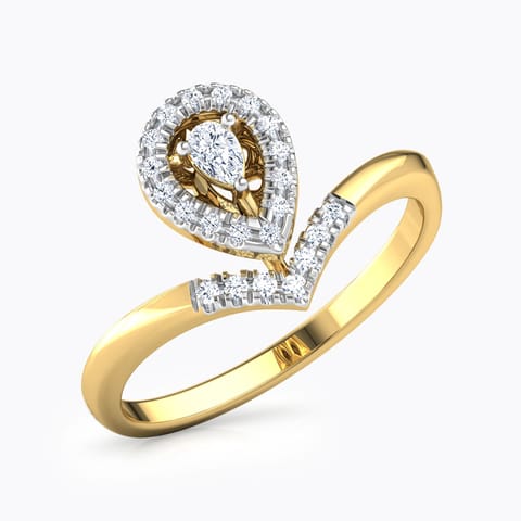 Glowing Drop Promise Diamond Ring Diamond Rings 18 Karat Yellow Gold Glowing Drop Promise Diamond Ring