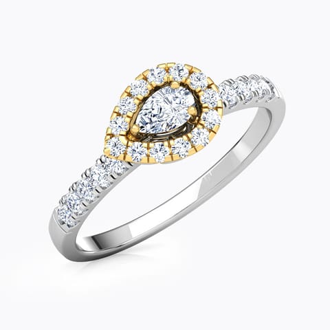 Glittering Promise Diamond Ring Diamond Rings 18 Karat Two Tone Gold Glittering Promise Diamond Ring