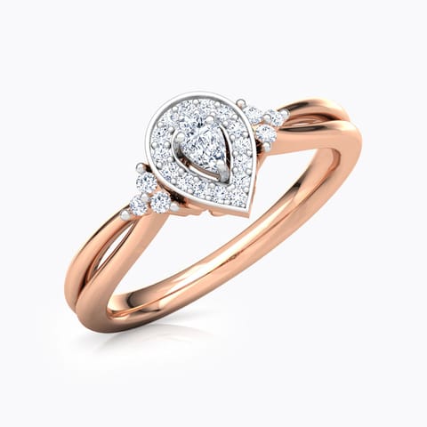 Dazzling Drop Promise Diamond Ring Diamond Rings 18 Karat Rose Gold Dazzling Drop Promise Diamond Ring