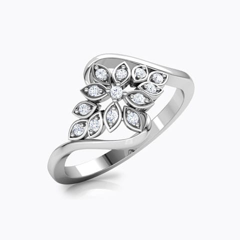 Sparkling Petals Diamond Ring Diamond Rings 14 Karat White Gold Sparkling Petals Diamond Ring