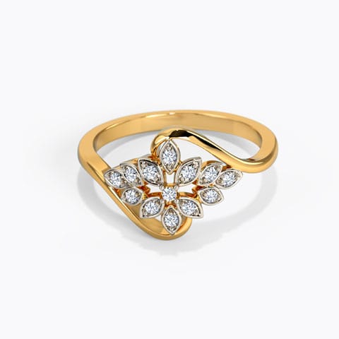 Sparkling Petals Diamond Ring Diamond Rings 18 Karat Yellow Gold Sparkling Petals Diamond Ring