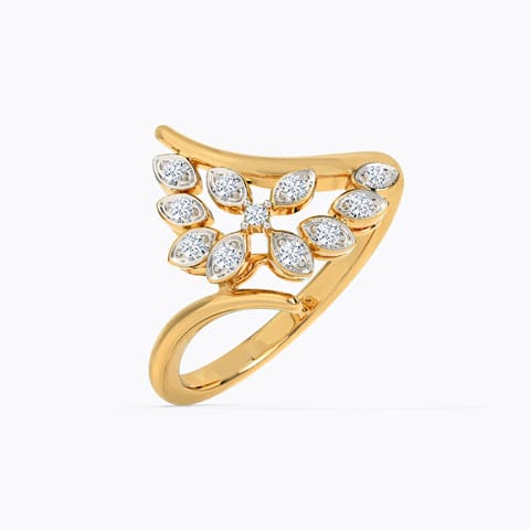 Brilliant Petals Diamond Ring Diamond Rings 14 Karat Yellow Gold Brilliant Petals Diamond Ring
