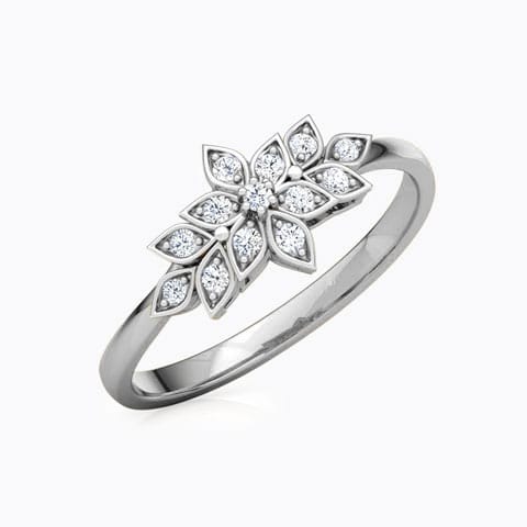 Glistening Petals Diamond Ring Diamond Rings 14 Karat White Gold Glistening Petals Diamond Ring