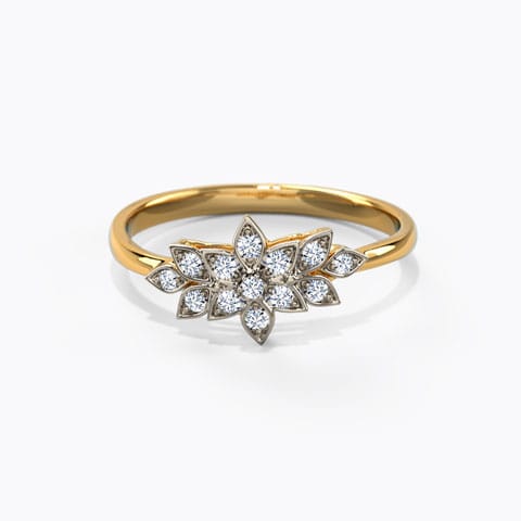 Glistening Petals Diamond Ring Diamond Rings 18 Karat Yellow Gold Glistening Petals Diamond Ring